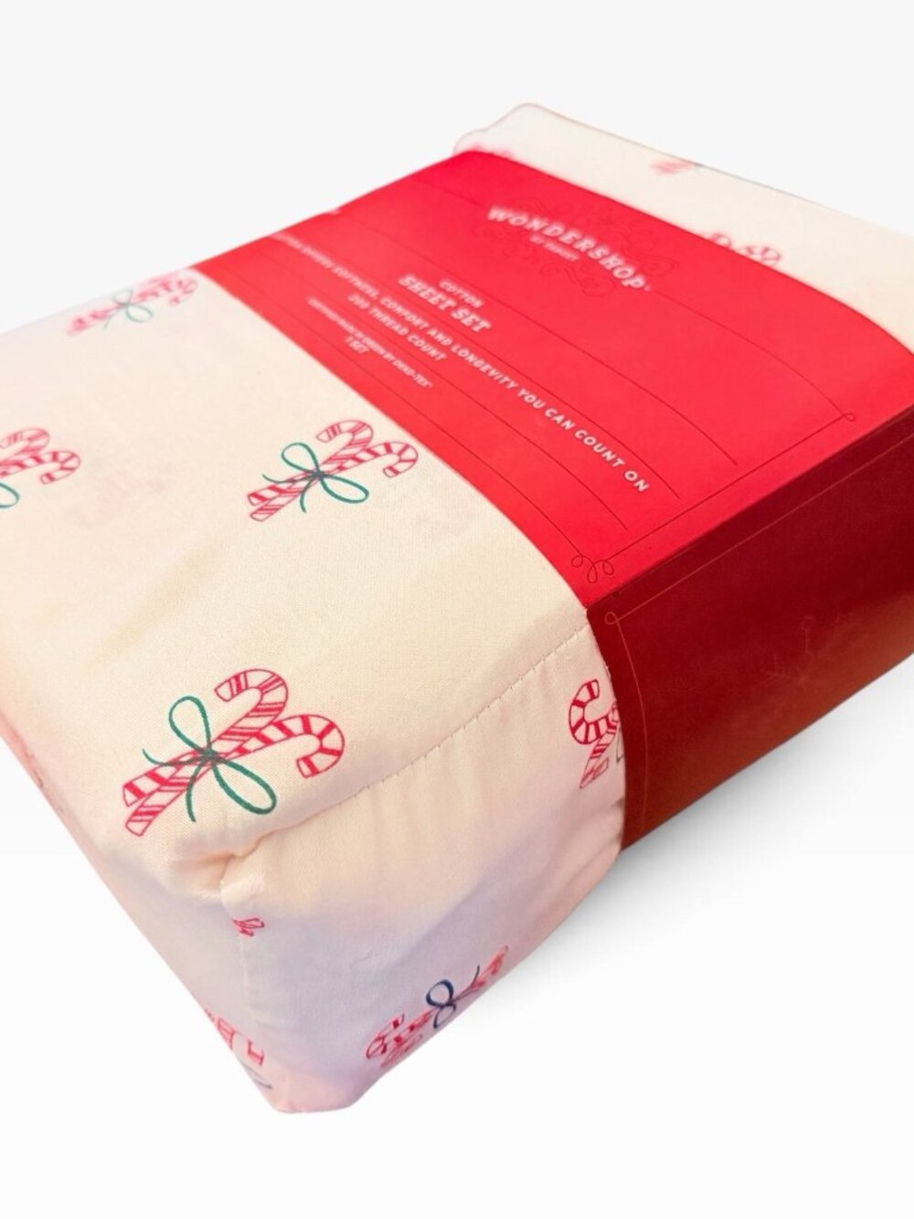 Target Christmas Holiday Queen Cotton Sheet Set Candy Canes  Wondershop New